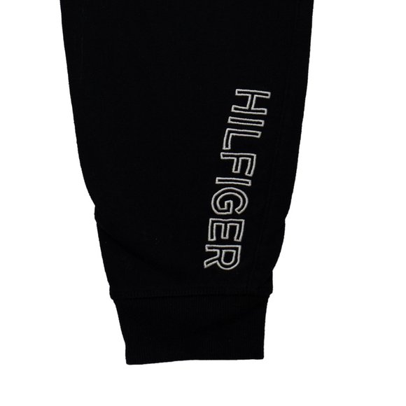 TOMMY HILFIGER SPORT Jogger Womens S/P Black Stretch Drawstring Waist Logo Pants - Picture 2 of 7